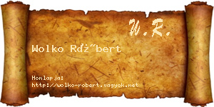 Wolko Róbert névjegykártya